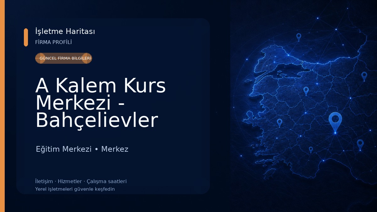 A Kalem Kurs Merkezi - Bahçelievler Şubesi Eğitim Merkezi