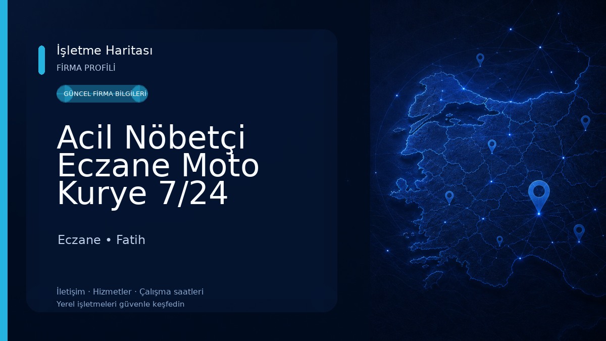 Acil Nöbetçi Eczane Moto Kurye 7/24 -Pharmacy -Delivery- Eczane Kurye İstanbul Fatih 