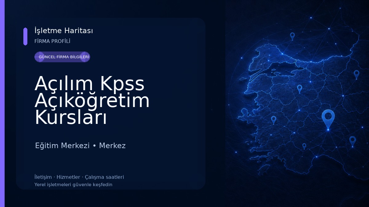 Açılım Kpss Açıköğretim Kursları Eğitim Merkezi