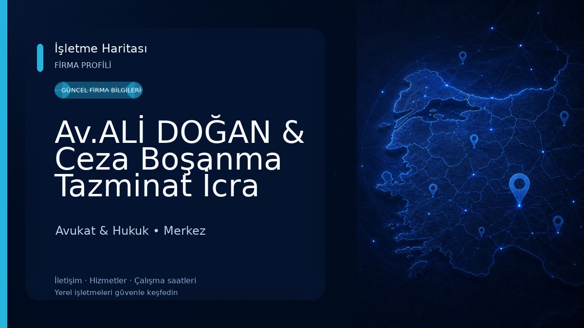 Av.ALİ DOĞAN & Ceza Boşanma Tazminat İcra İşçi İşveren Taşınmaz Değer Kaybı Miras Kira Tahliye Vergi Avukatı ve Arabulucu