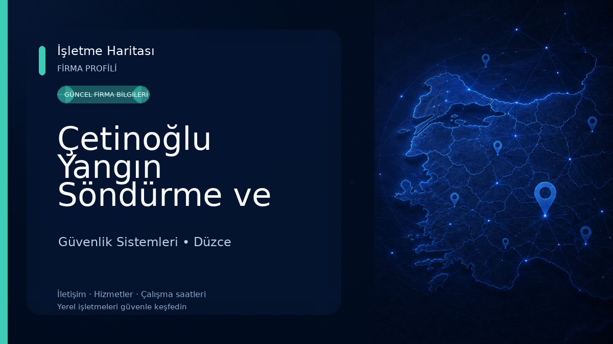 Çetinoğlu Yangın Söndürme ve Güvenlik Sistemleri