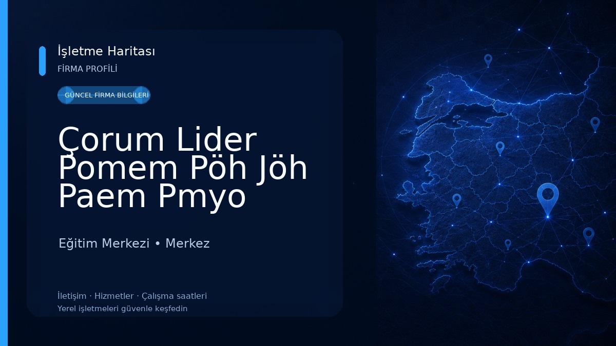 Çorum Lider Pomem Pöh Jöh Paem Pmyo Parkur Hazırlık Kursları Eğitim Merkezi