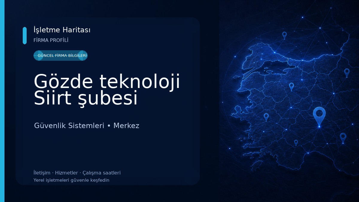 Gözde teknoloji Siirt şubesi Güvenlik Sistemleri