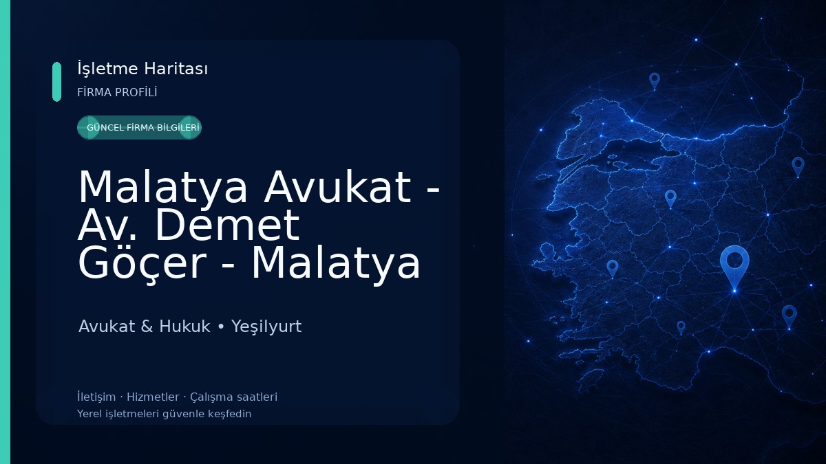 Malatya Avukat - Av. Demet Göçer - Malatya Hukuk Bürosu - Malatya Ceza Avukatı - Malatya Boşanma Avukatı Avukat & Hukuk