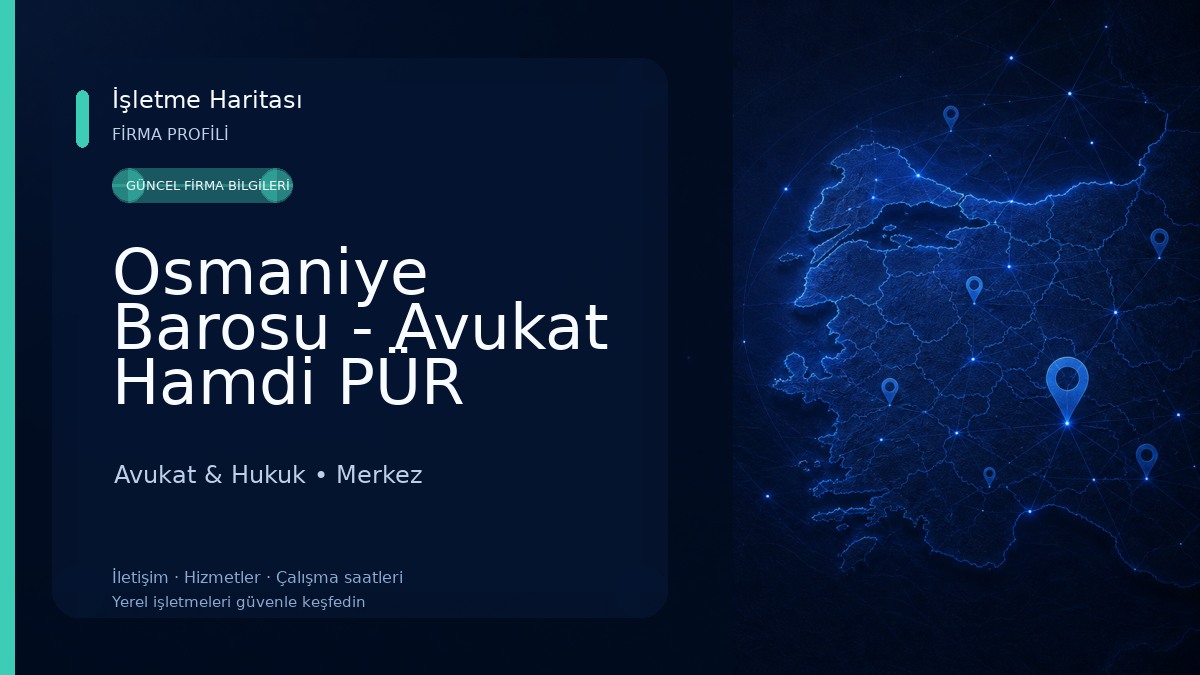 Osmaniye Barosu - Avukat Hamdi PÜR Hukuk Bürosu Avukat & Hukuk