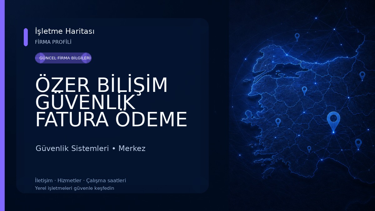 ÖZER BİLİŞİM GÜVENLİK FATURA ÖDEME MERKEZİ