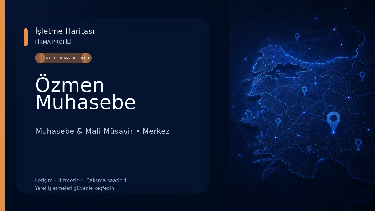 Özmen Muhasebe Muhasebe & Mali Müşavir