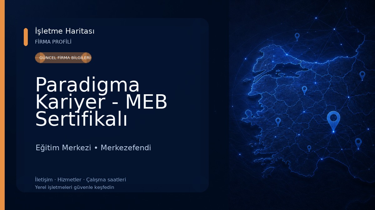 Paradigma Kariyer - MEB Sertifikalı Programlar Eğitim Merkezi