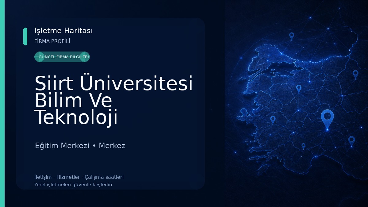 Siirt Üniversitesi Bilim Ve Teknoloji Uygulama Ve Araştırma Merkezi Kezer Yerleşkesi Eğitim Merkezi