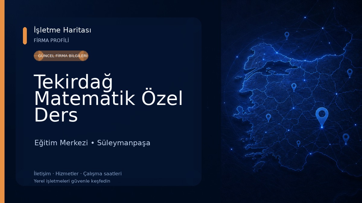Tekirdağ Matematik Özel Ders