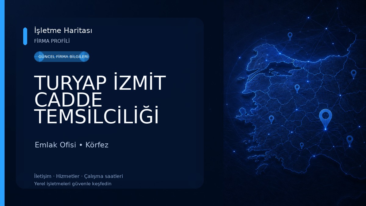 TURYAP İZMİT CADDE TEMSİLCİLİĞİ Emlak Ofisi